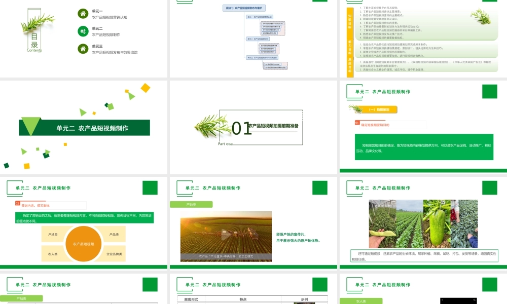 单元二 农产品短视频制作.pptx