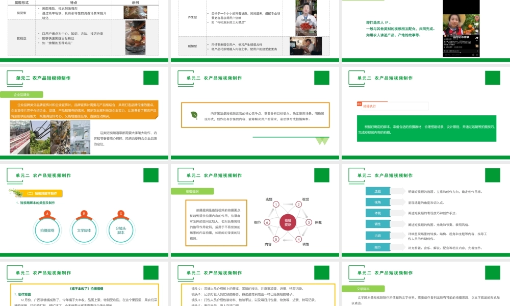 单元二 农产品短视频制作.pptx