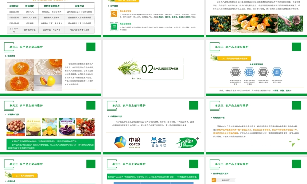 单元三 农产品上架与维护.pptx