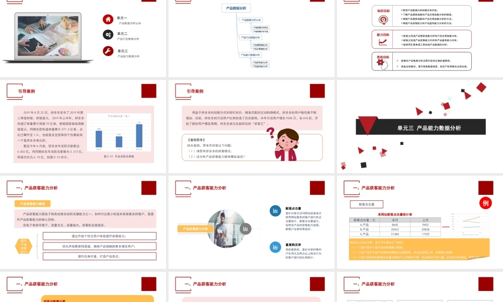 单元三 产品能力数据分析.ppt