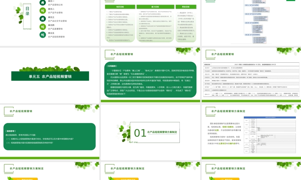 单元五 农产品短视频营销方案.pptx