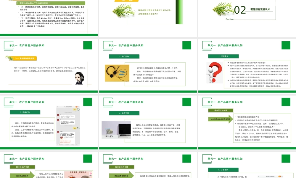 单元一 农产品客户服务认知.pptx