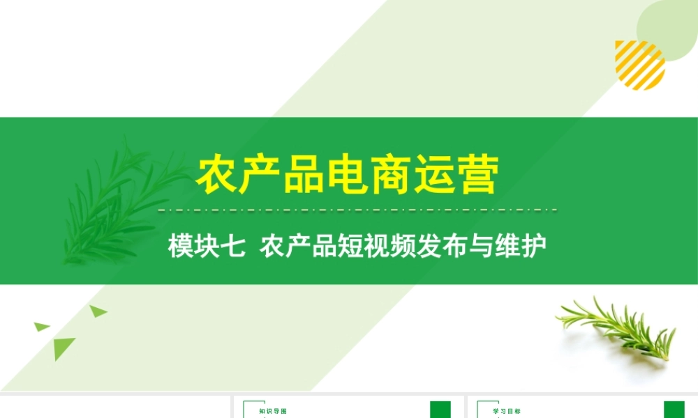 单元一 农产品短视频营销认知.pptx