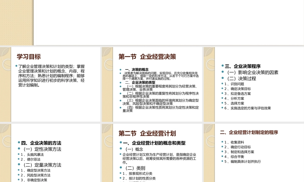 第三章企业经营决策与计划课件.pptx
