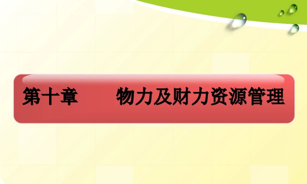 第十章物力及财力资源管理.ppt