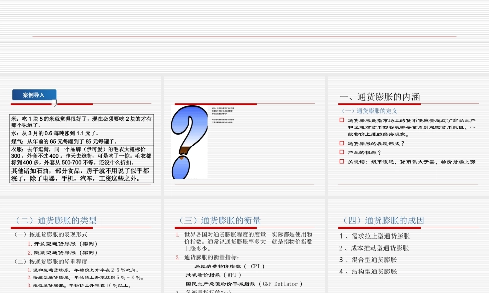 第十一章 通货膨胀和通货紧缩（赵）.ppt