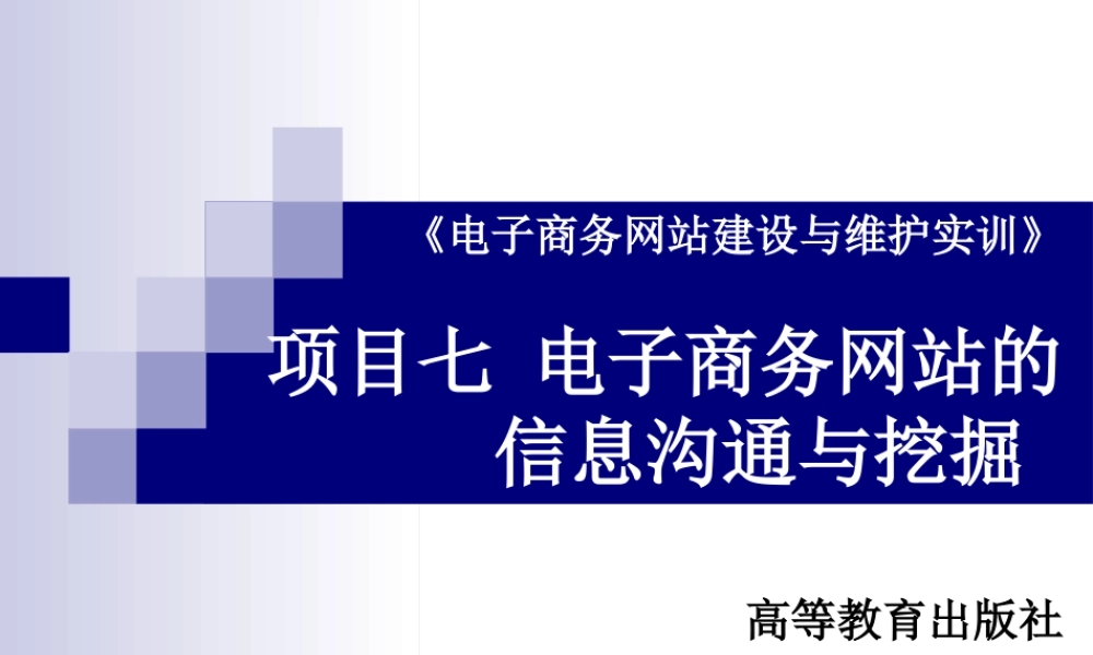 电子商务网站的信息沟通与挖掘-项目七.ppt