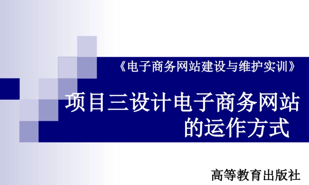 电子商务网站运作方式的设计-项目三.ppt