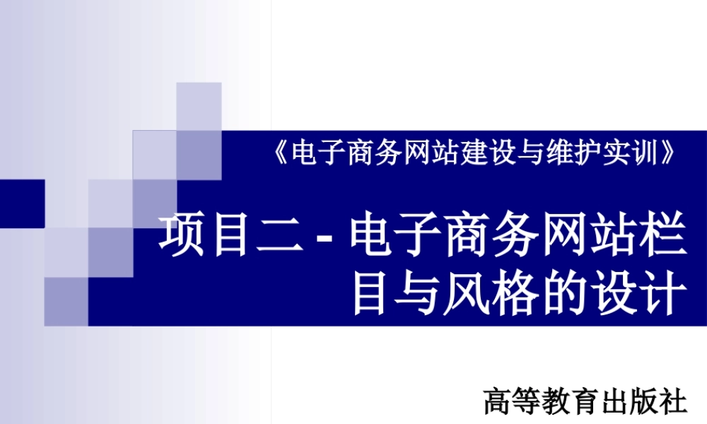 电子商务网站栏目与风格的设计-项目二.ppt