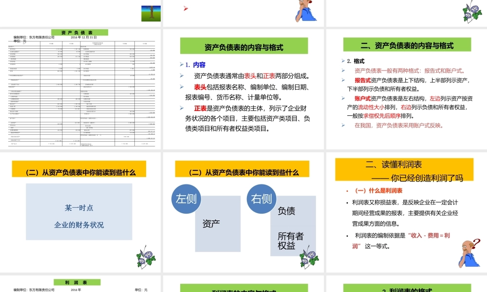 话题四纵览企业财务的技巧——如何读懂财务报表.pptx