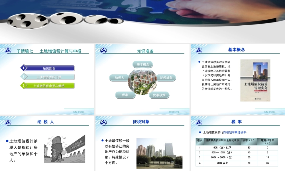教学课件：情境7-7土地增值税计算与申报.ppt