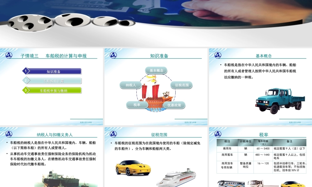教学课件：情境7-3车船税计算与申报.ppt