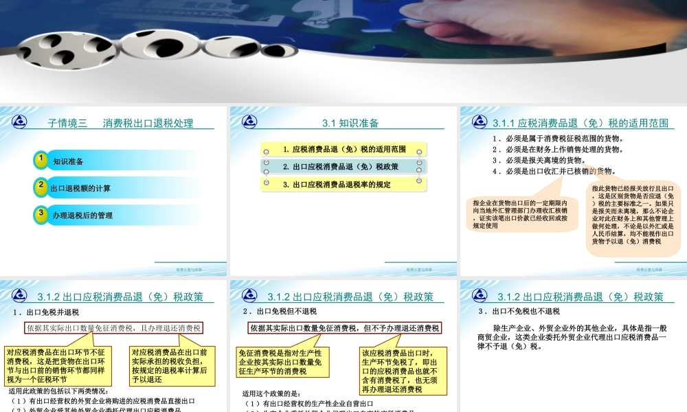 教学课件：情境3-3消费税出口退税的办理.ppt