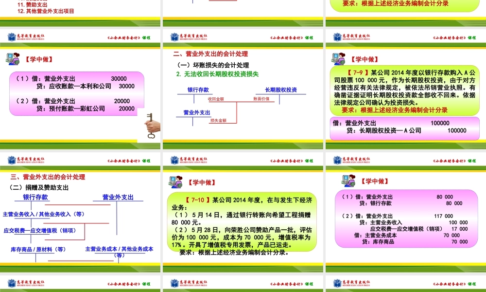 任务二营业外支出的核算.ppt