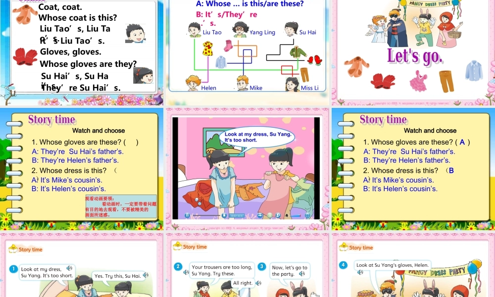 四年级下英语课件-Unit 6 Whose dress is this2译林版（三起）.ppt