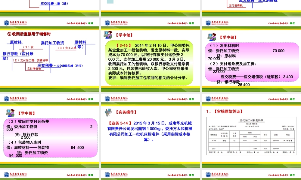 任务一委托加工物资的核算.ppt
