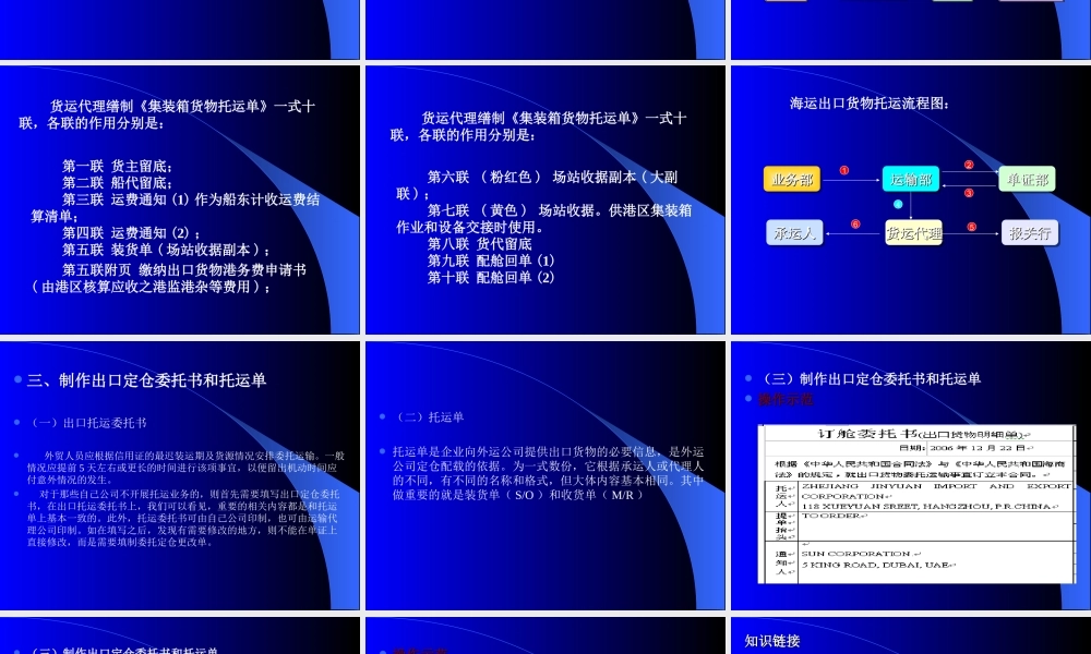 项目3：制作订舱委托书和办理订舱操作.ppt