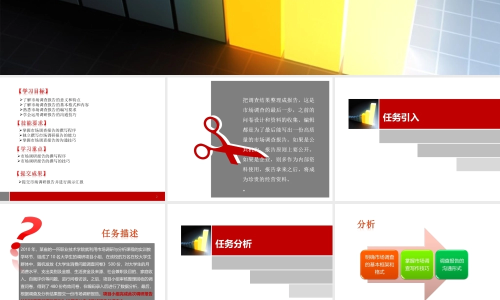 项目九市场调查报告的撰写.ppt