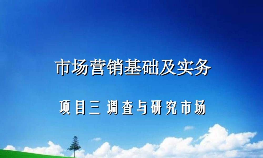 项目三 调查与研究市场.ppt