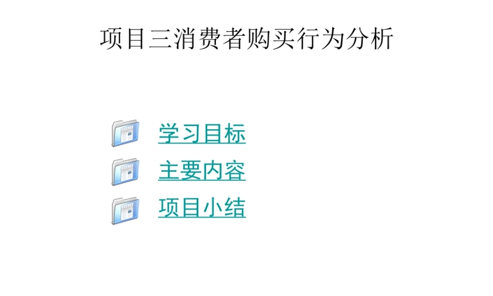 项目三消费者购买行为分析.ppt