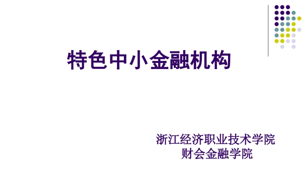 新型中小金融机构.ppt
