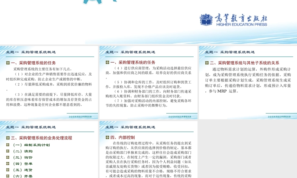 主题一 采购管理系统概述.ppt