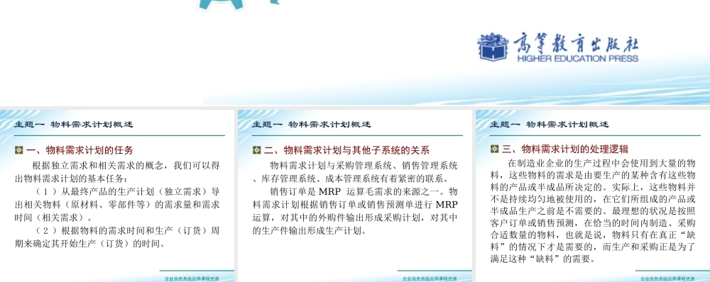 主题一 物料需求计划概述.ppt