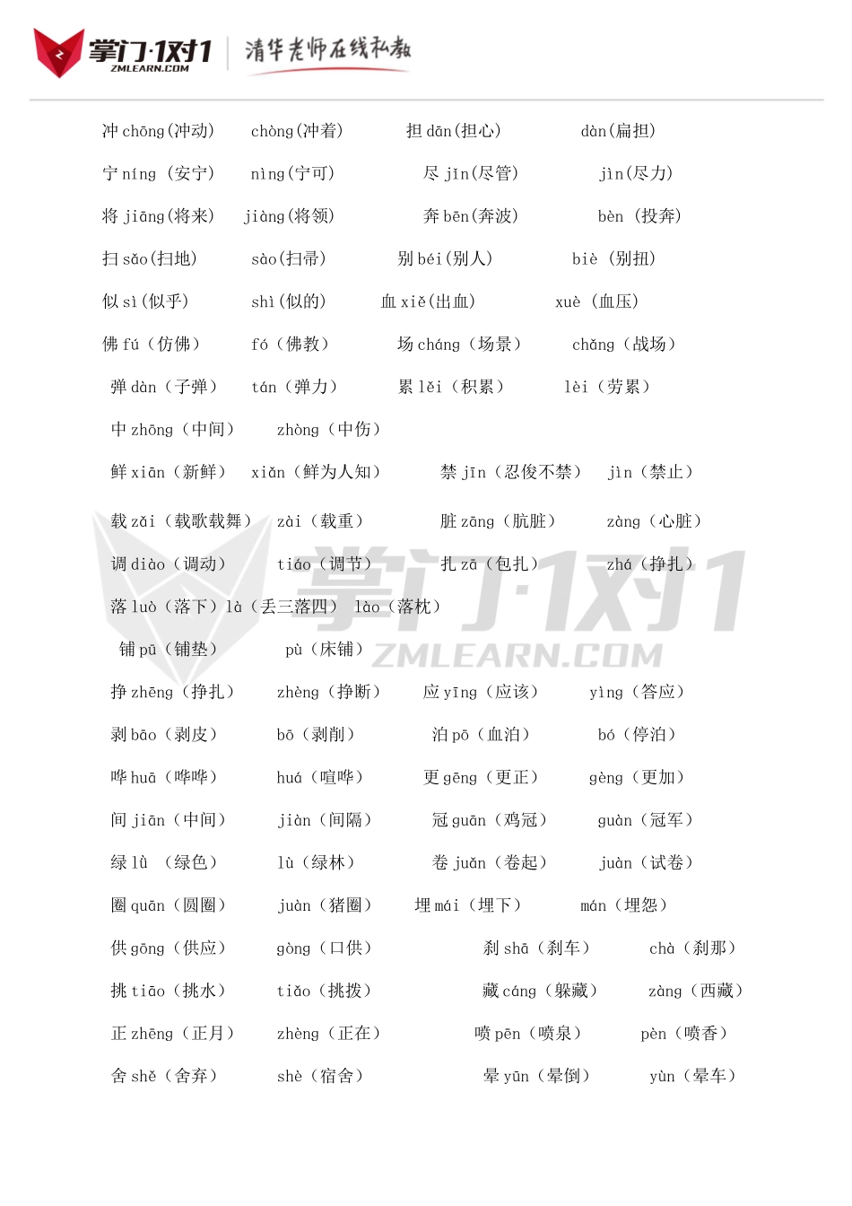 小升初知识点专项复习：多音字总复习.doc_第2页