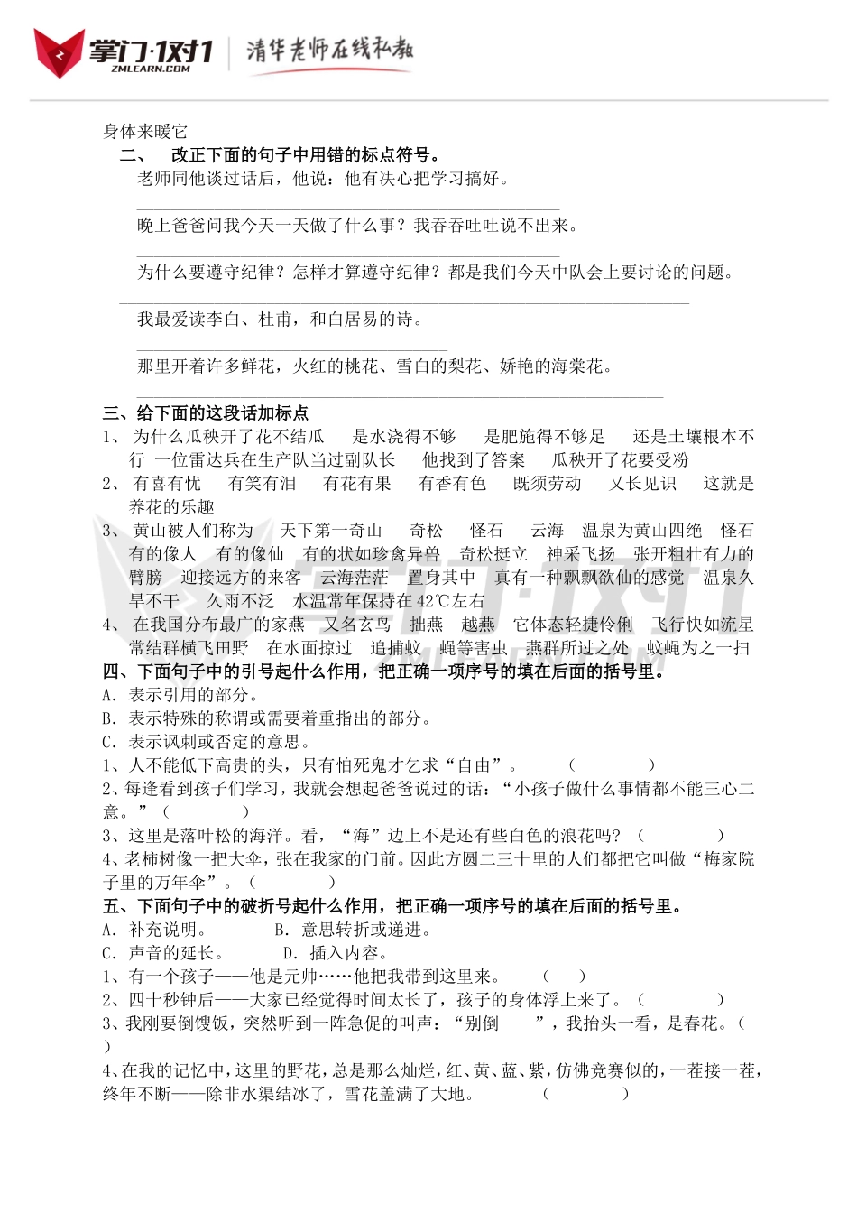 小升初知识点专项复习：标点符号总复习.doc_第2页