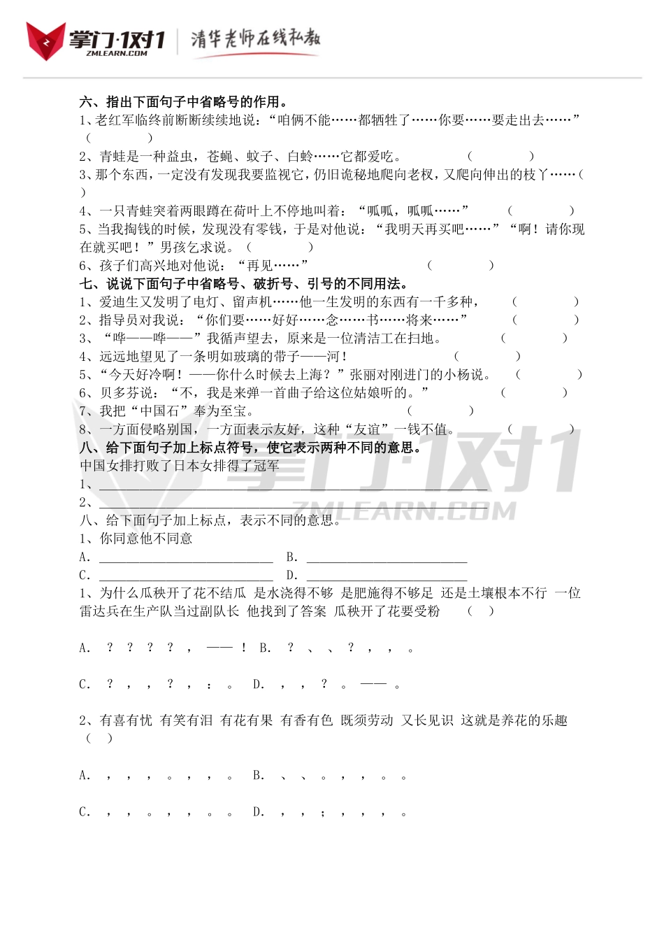 小升初知识点专项复习：标点符号总复习.doc_第3页