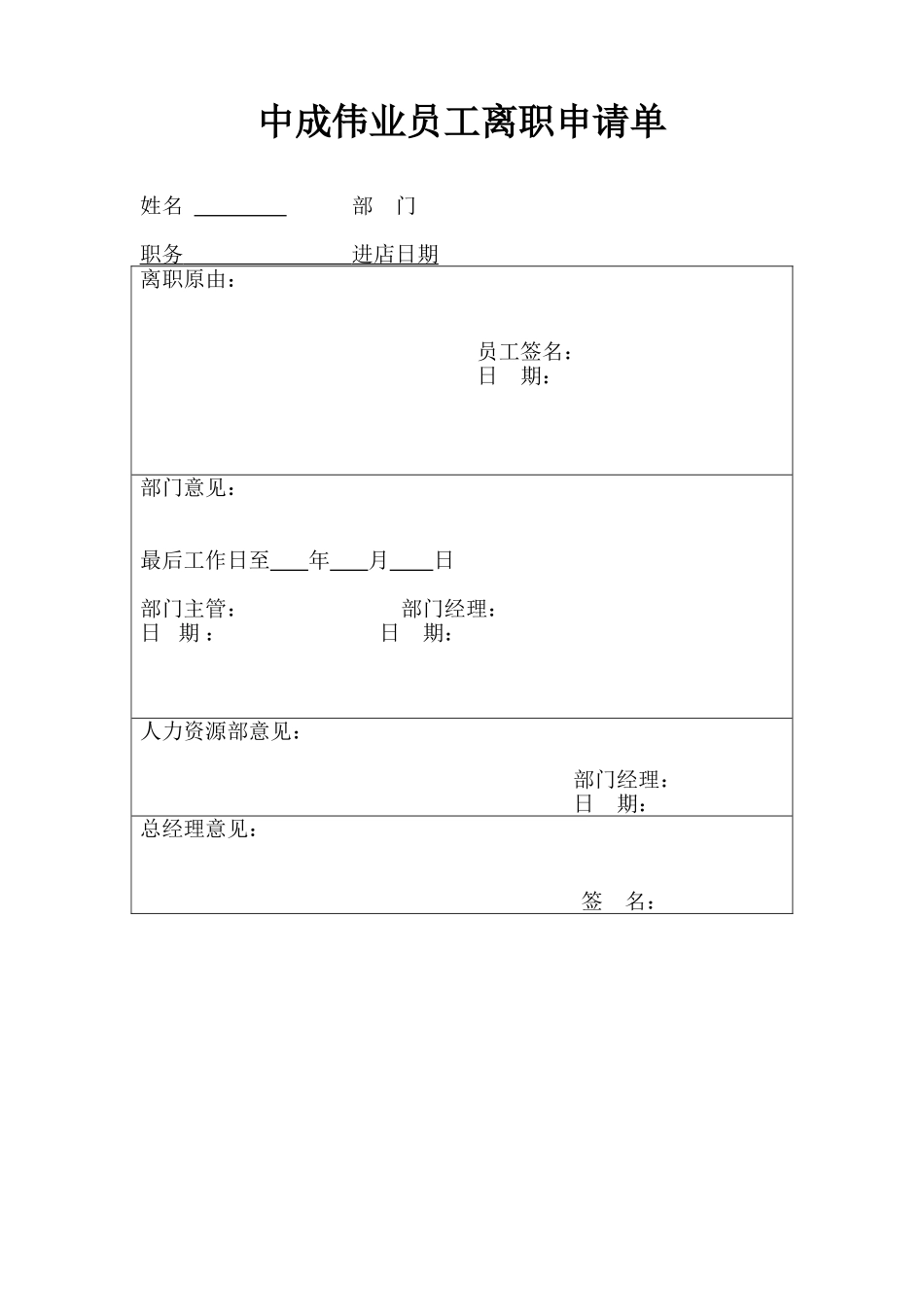 员工离职申请单.doc_第1页