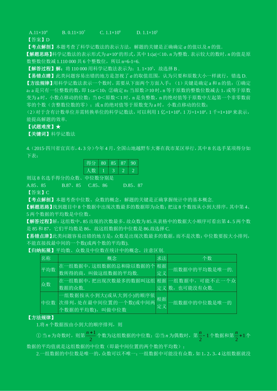 2015年四川宜宾中考数学试题（全解全析).doc_第2页