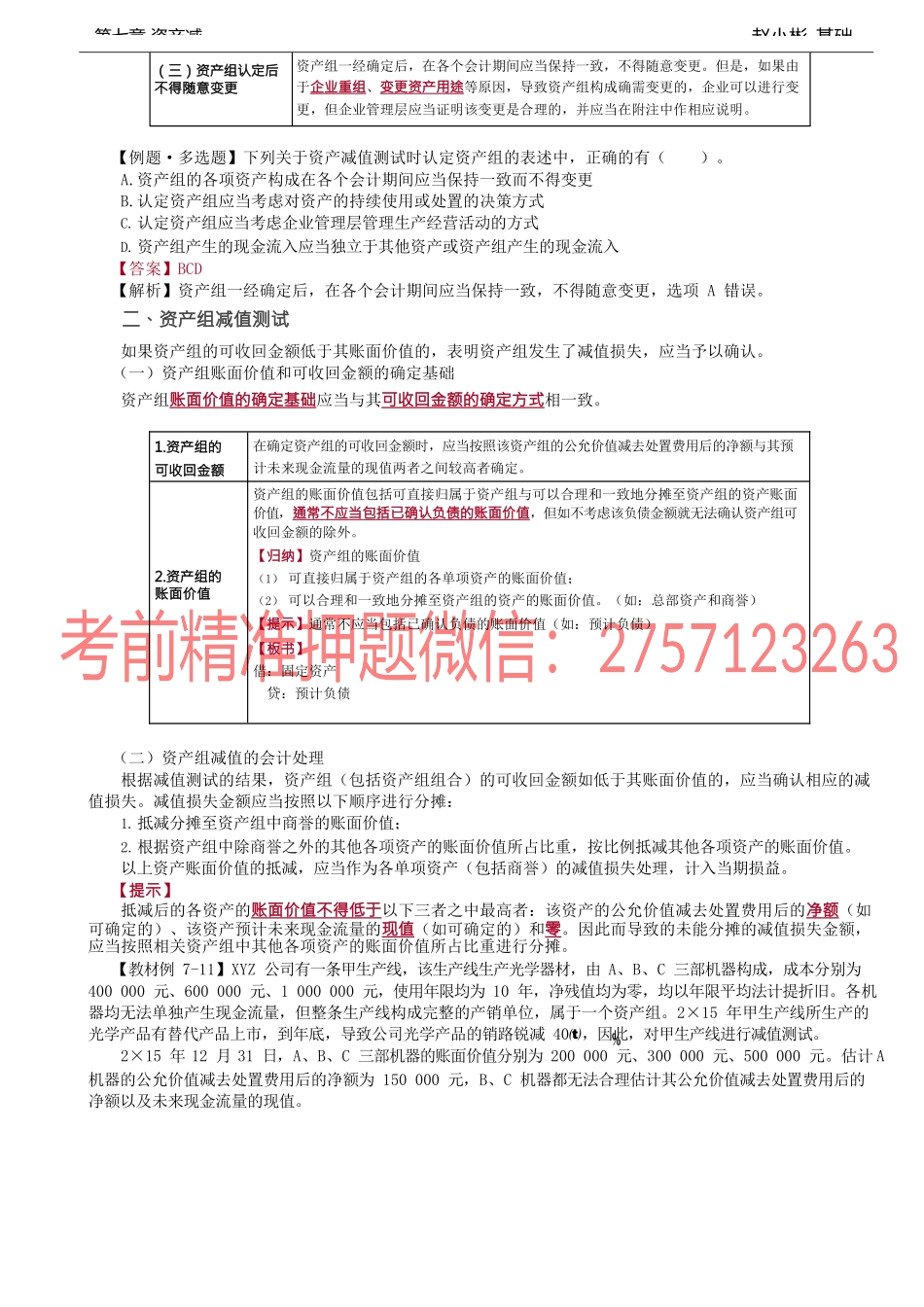 第32讲_资产减值损失的账务处理资产组减值测试总部资产的减值测试.docx_第3页