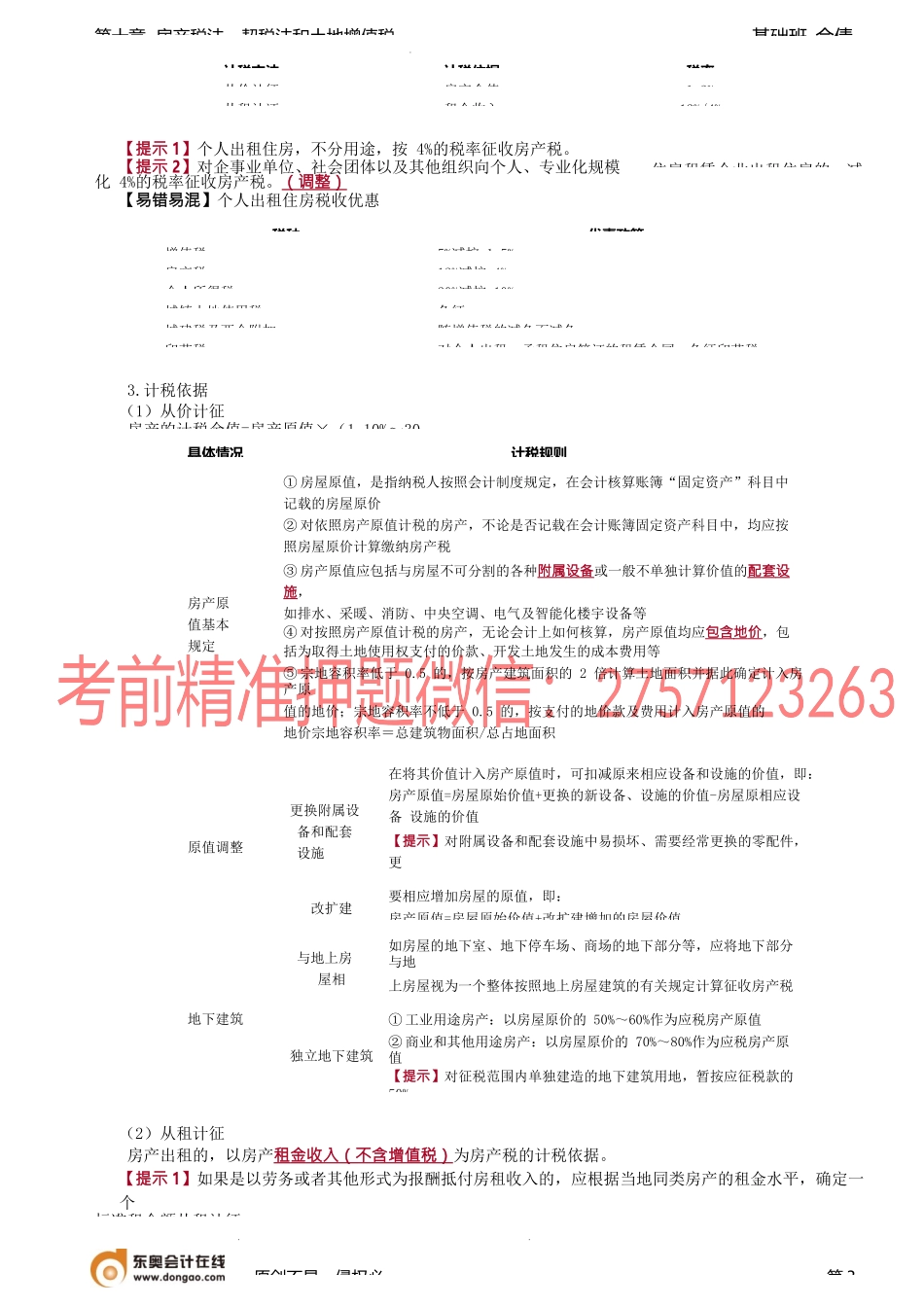 第50讲_房产税纳税义务人与征税范围、税率、计税依据和应纳税额的计算.docx_第3页