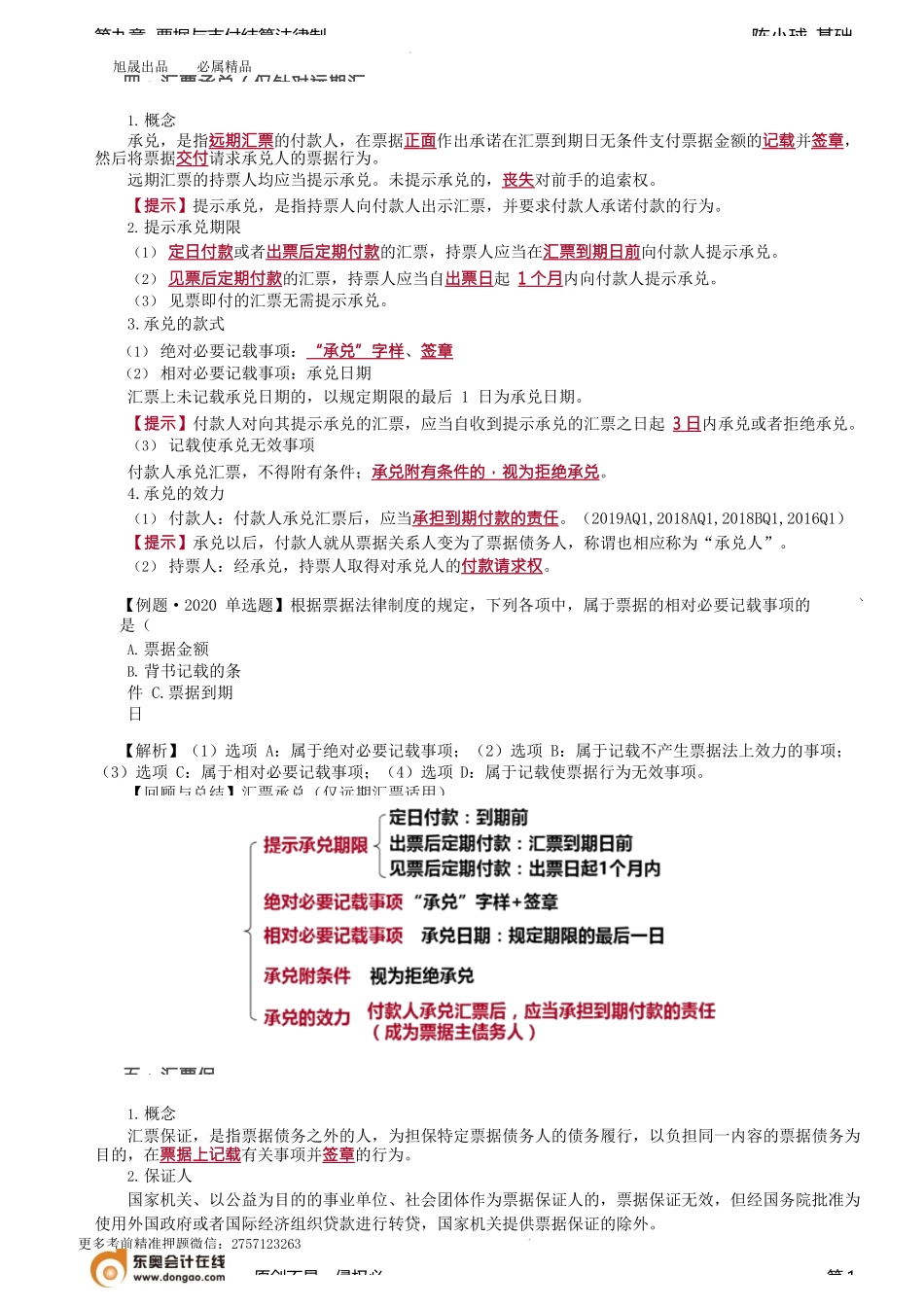 第88讲_汇票承兑、汇票保证、汇票付款、汇票的追索权（1）.docx_第1页