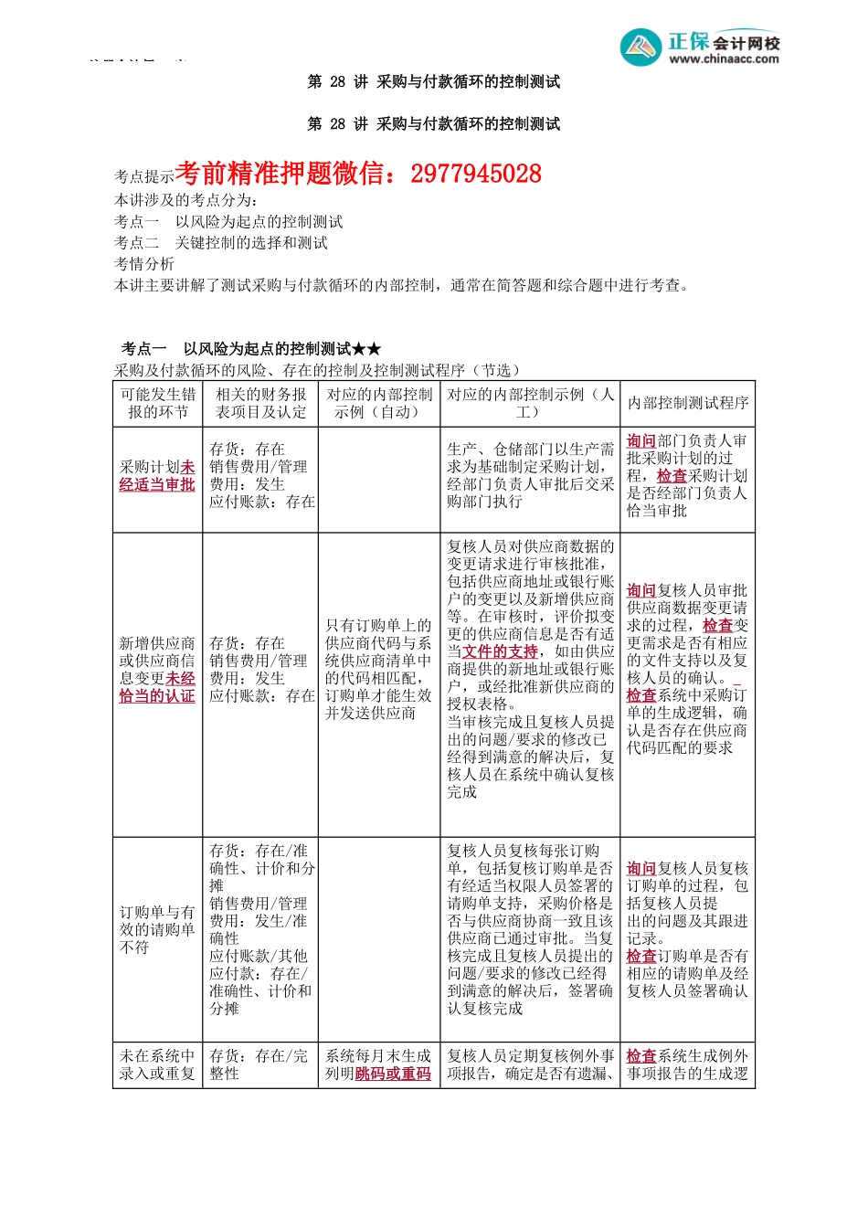 第0128讲　采购与付款循环的控制测试_create.docx_第1页