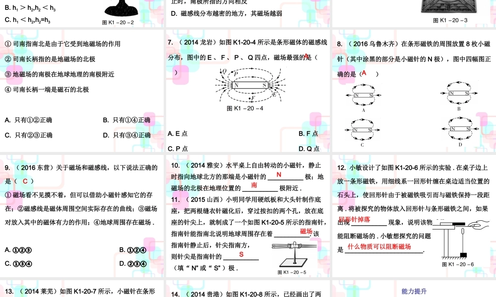 第一部分教材梳理第二十章电与磁第一课时.ppt