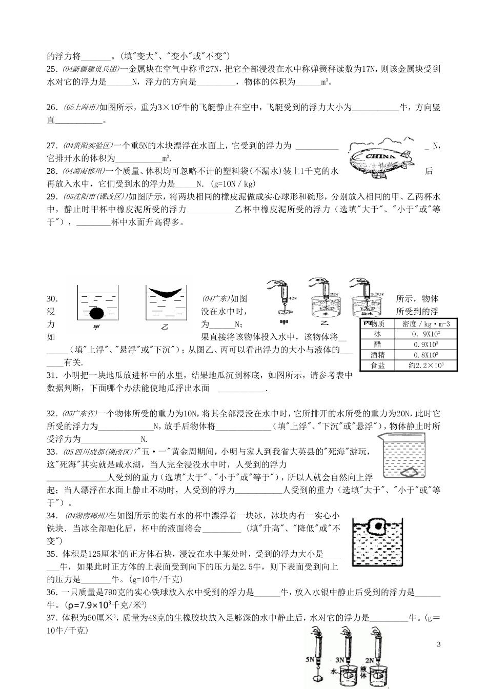浮力经典练习题带答案.doc_第3页