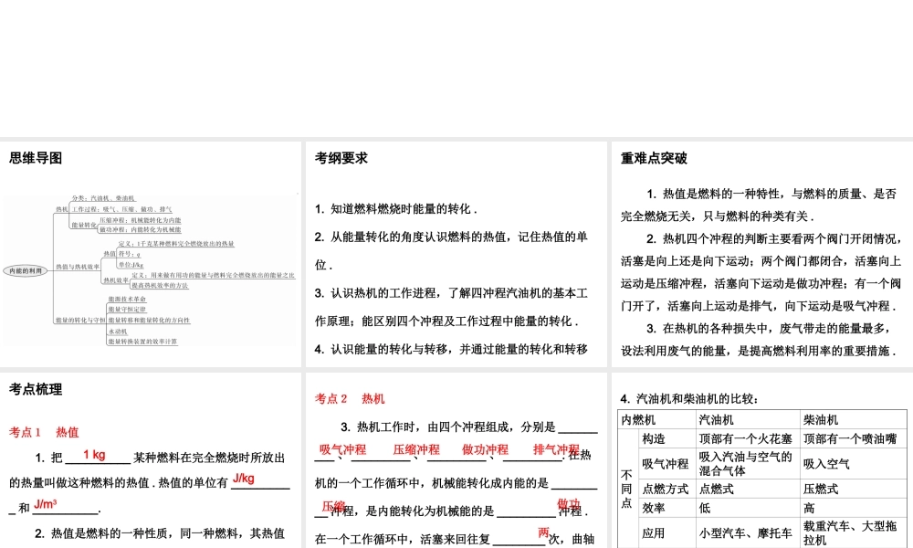 广东省2018年中考物理总复习课件：第一部分教材梳理 第十四章 内能的利用(共38张PPT).ppt