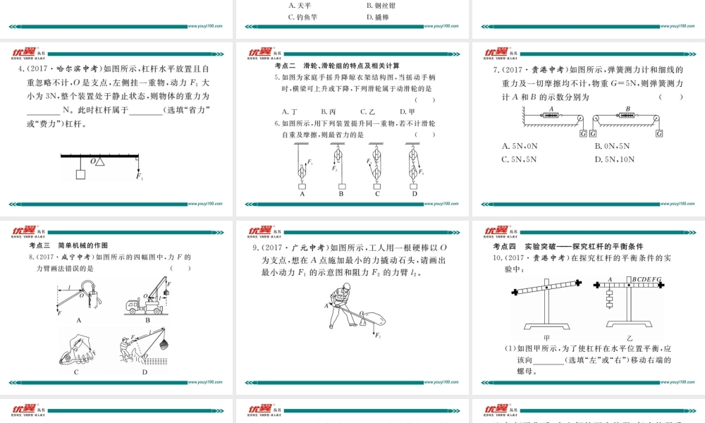 寒假复习10第1讲杠杆滑轮.pptx