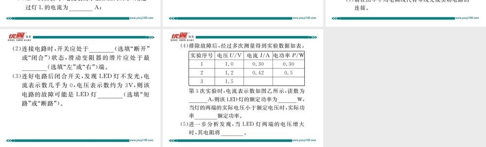 寒假复习15第2讲测量小灯泡的电功率.pptx