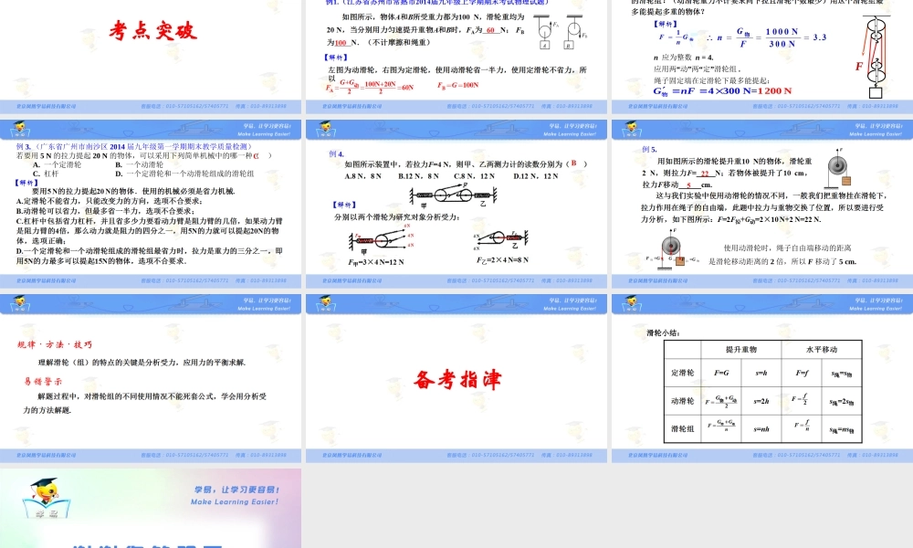 简单机械和功 第六讲 滑轮.ppt