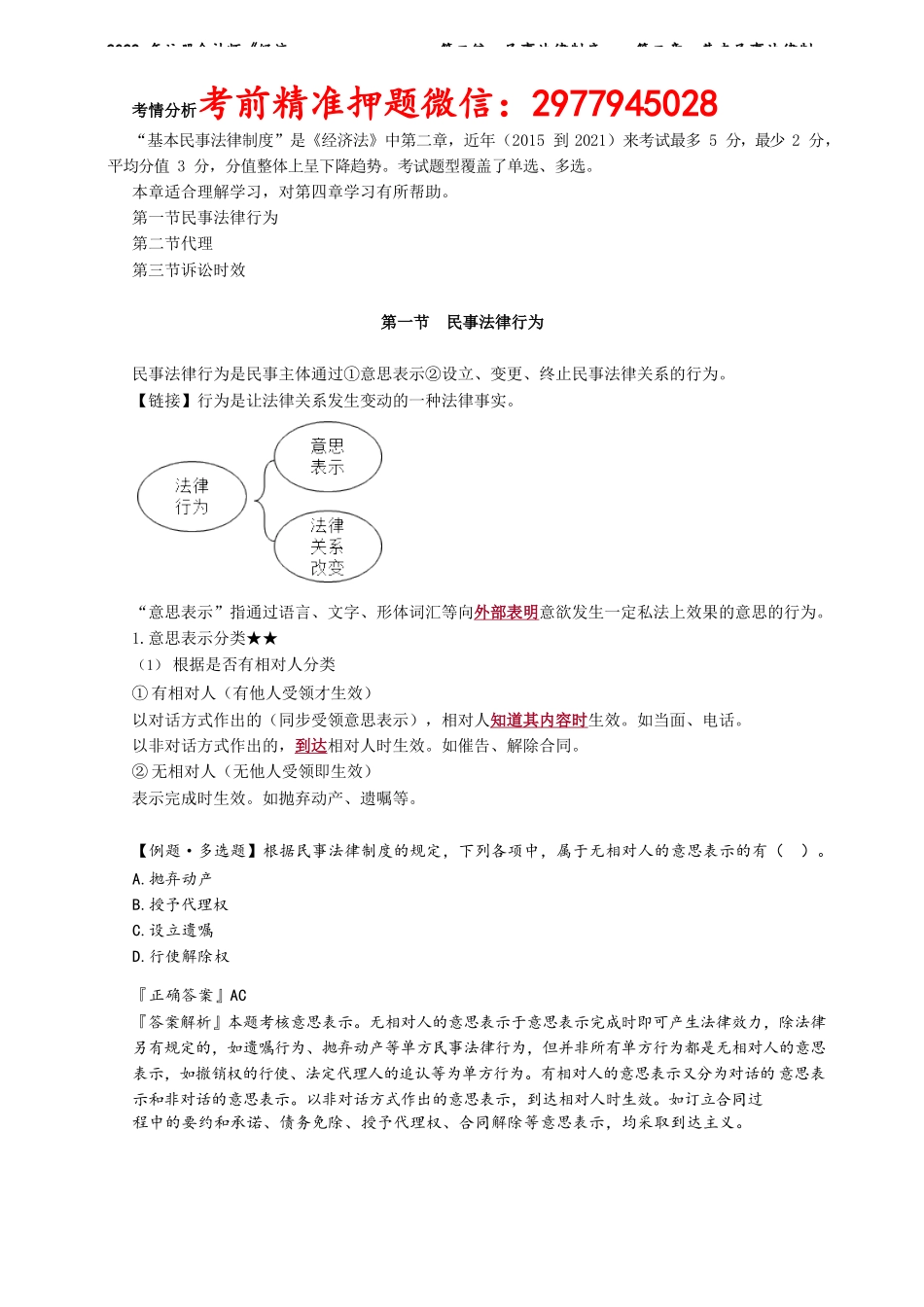讲义_经济法_基础精讲_柏　凌_第二编　民事法律制度——第二章　基本民事法律制度_create.docx_第1页
