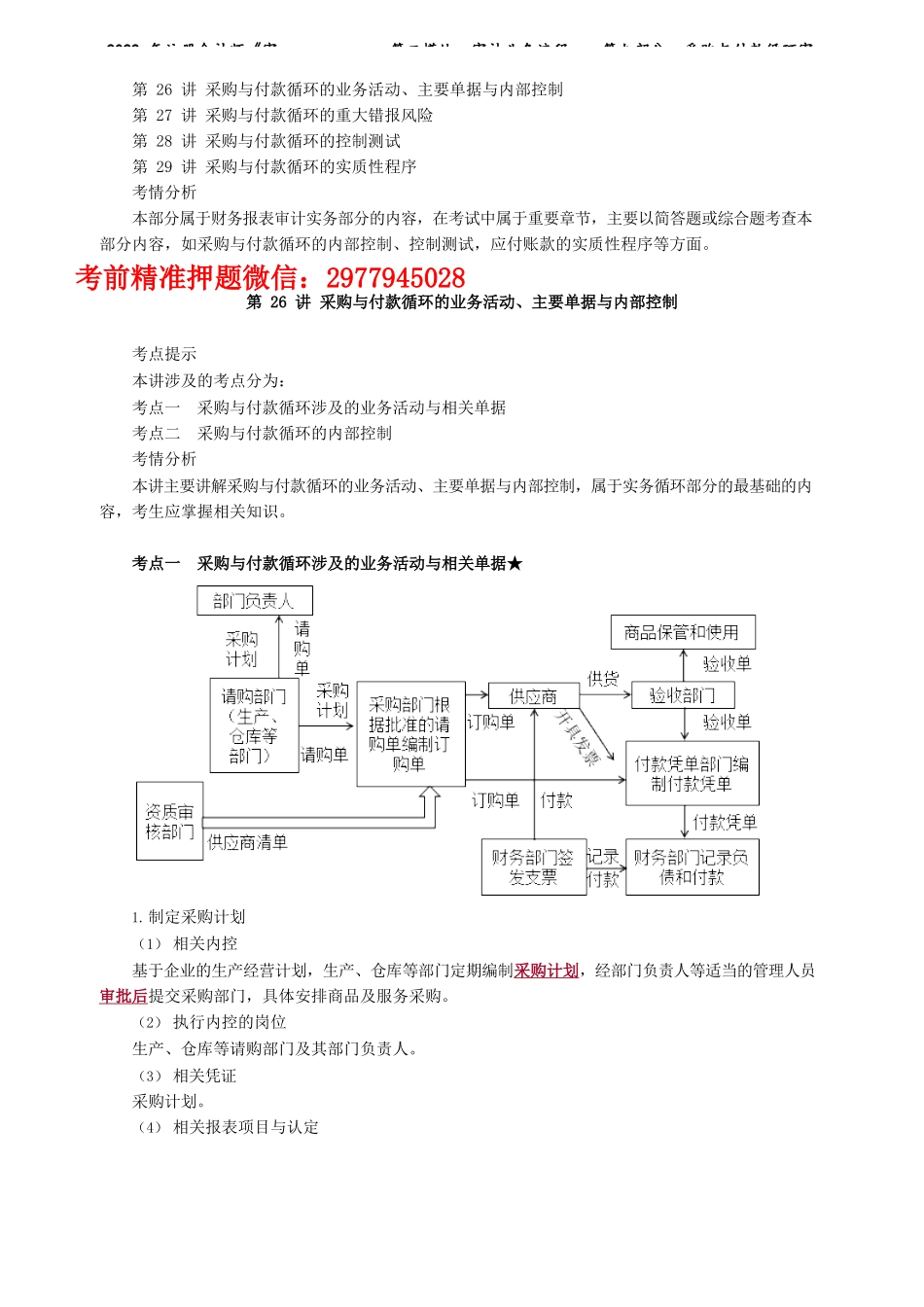 讲义_审计_基础精讲_荆　晶_第二模块　审计业务流程——第九部分　采购与付款循环审计_create.docx_第1页