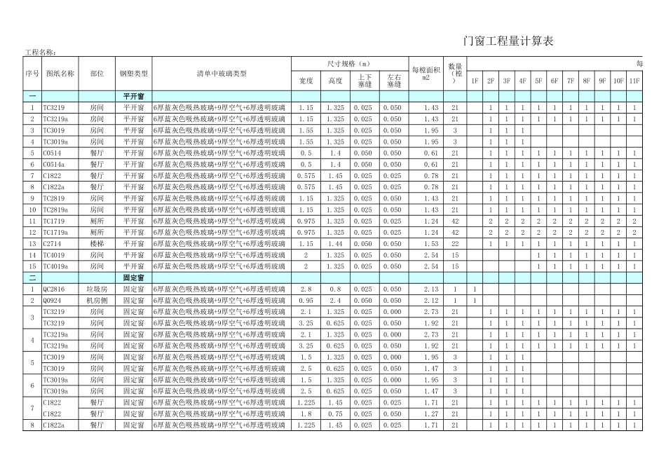 门窗工程量计算表.xls_第2页