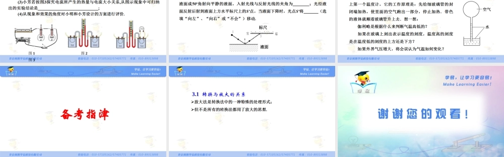 物理 饶全安 物理思想与方法 第二讲 转换法与放大法.ppt