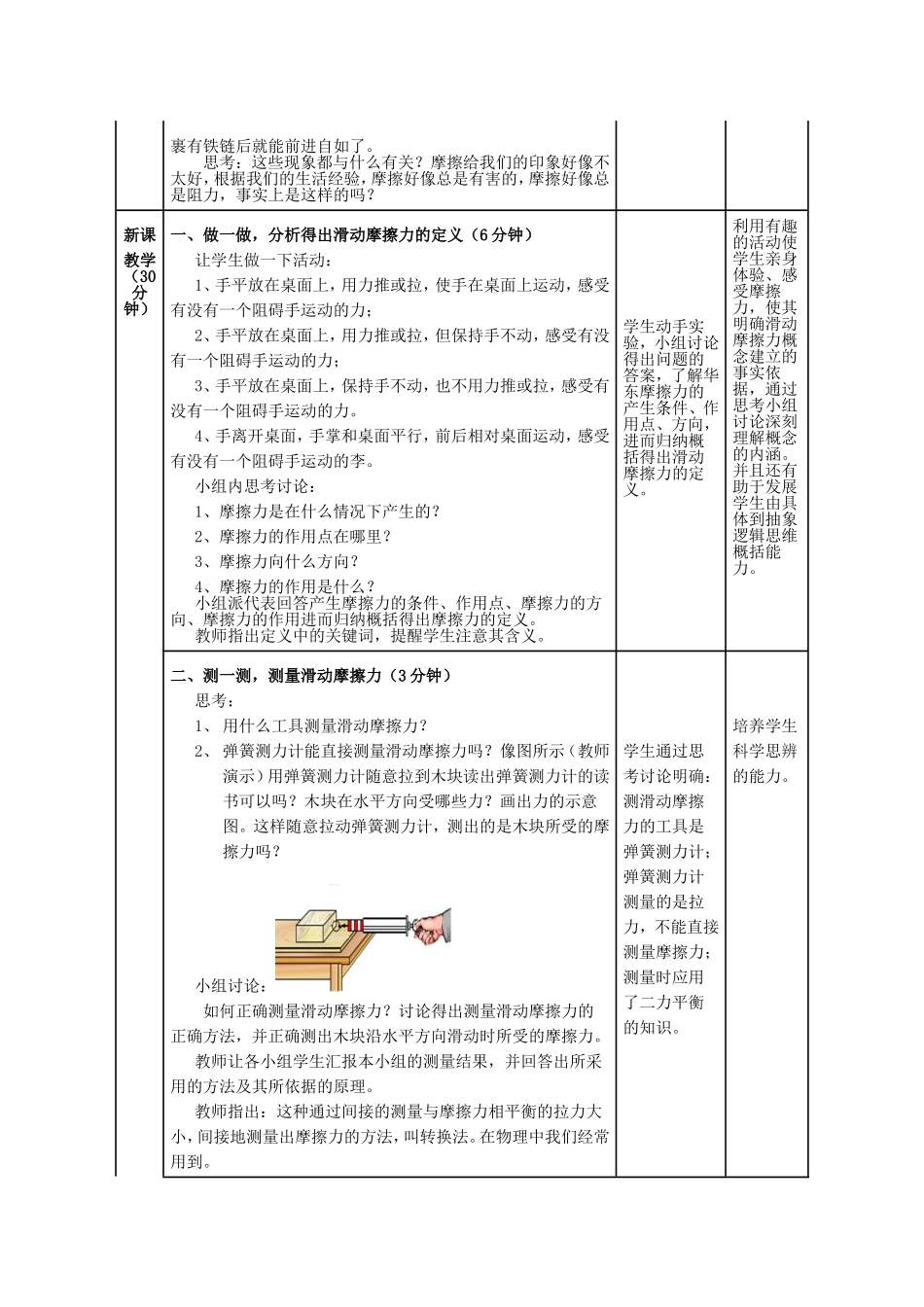 人教版八年级物理下册《第八章-运动和力》《第三节-摩擦力》教学设计.doc_第2页