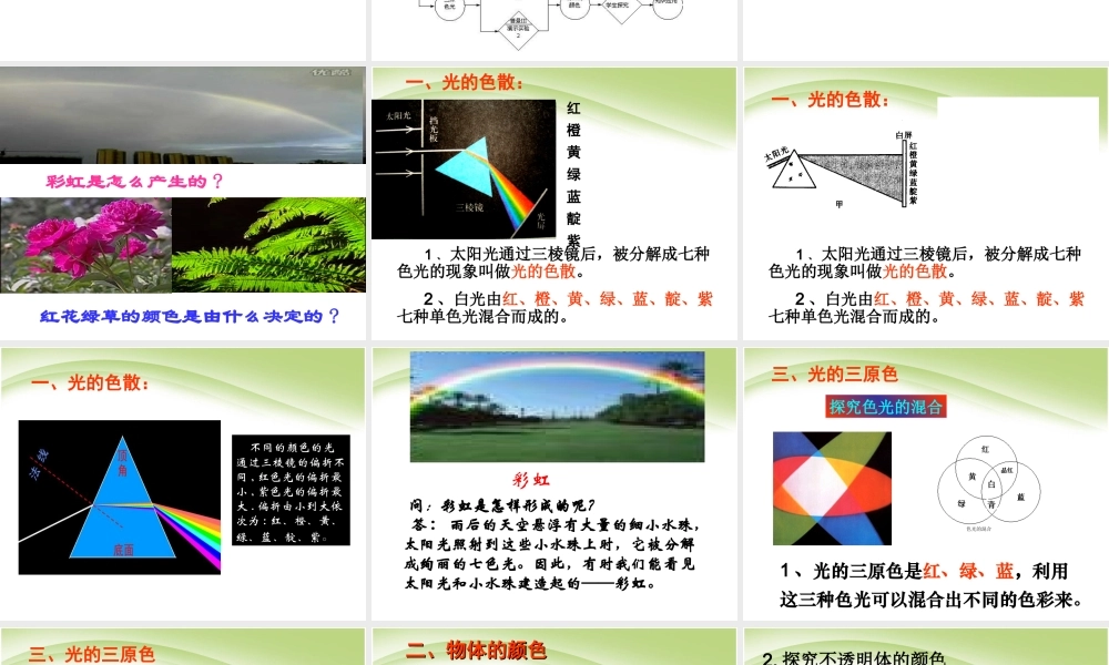 新人教版八年级物理上册《4.5_光的色散》课件(2).ppt