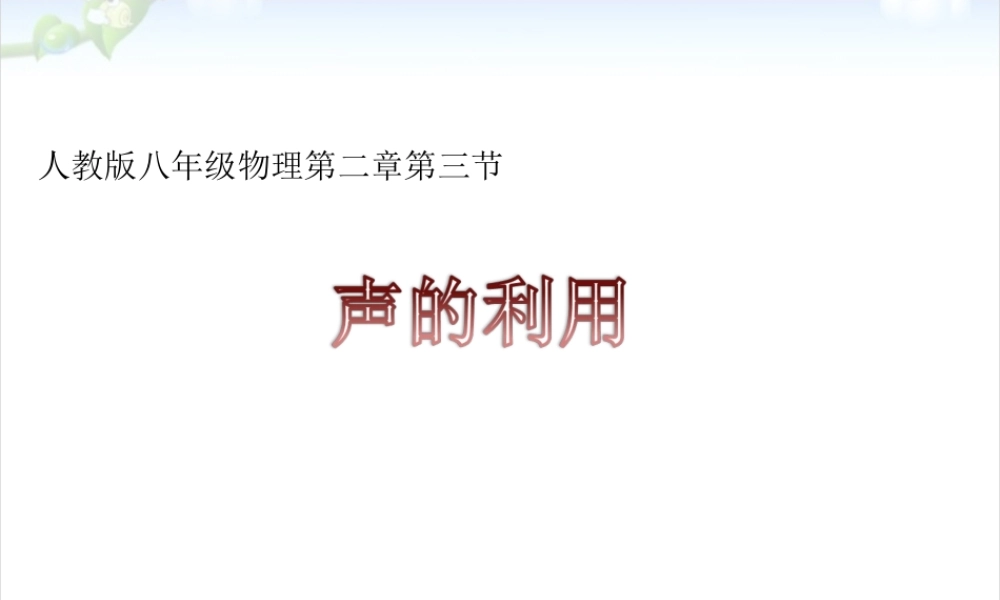 人教版《2.3声的利用》ppt课件.ppt