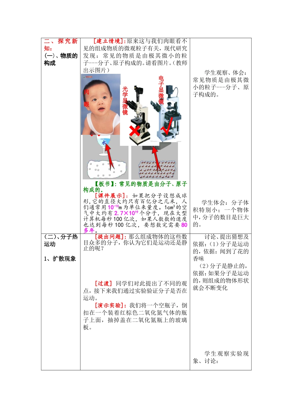 人教版九年级物理：第13章第1节《分子热运动教案》教案设计.doc_第2页